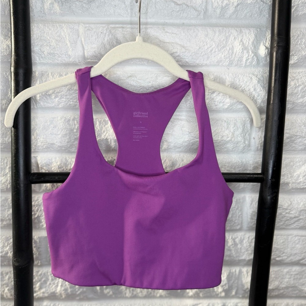 girlfriend collective Vibrant Purple Racerback Crop Sports Bra